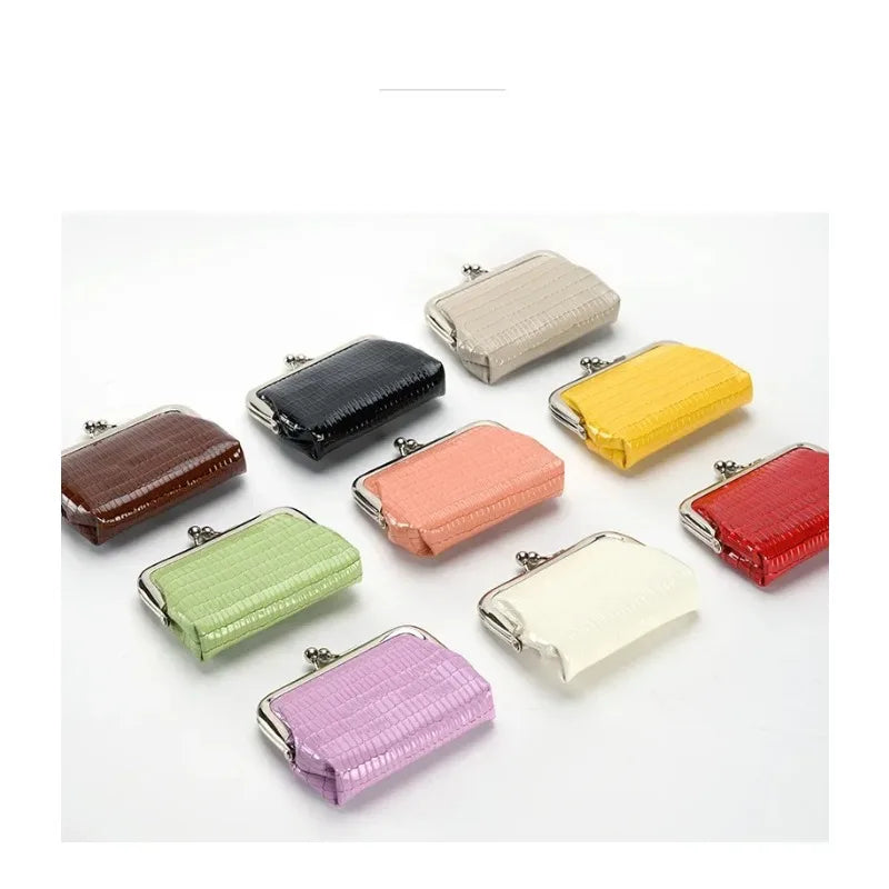 2024 New Lipstick Storage Bag Pure Color Fans You Short Clip Package Lady Crocodiel Pattern Kiss Lock Coin Purse  Cute Wallet