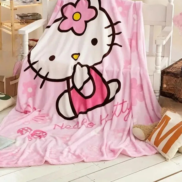 Hemasa Hello Kitty Soft Fluffy Blanket  / Cartoon Cute Plush Blanket  for Girls