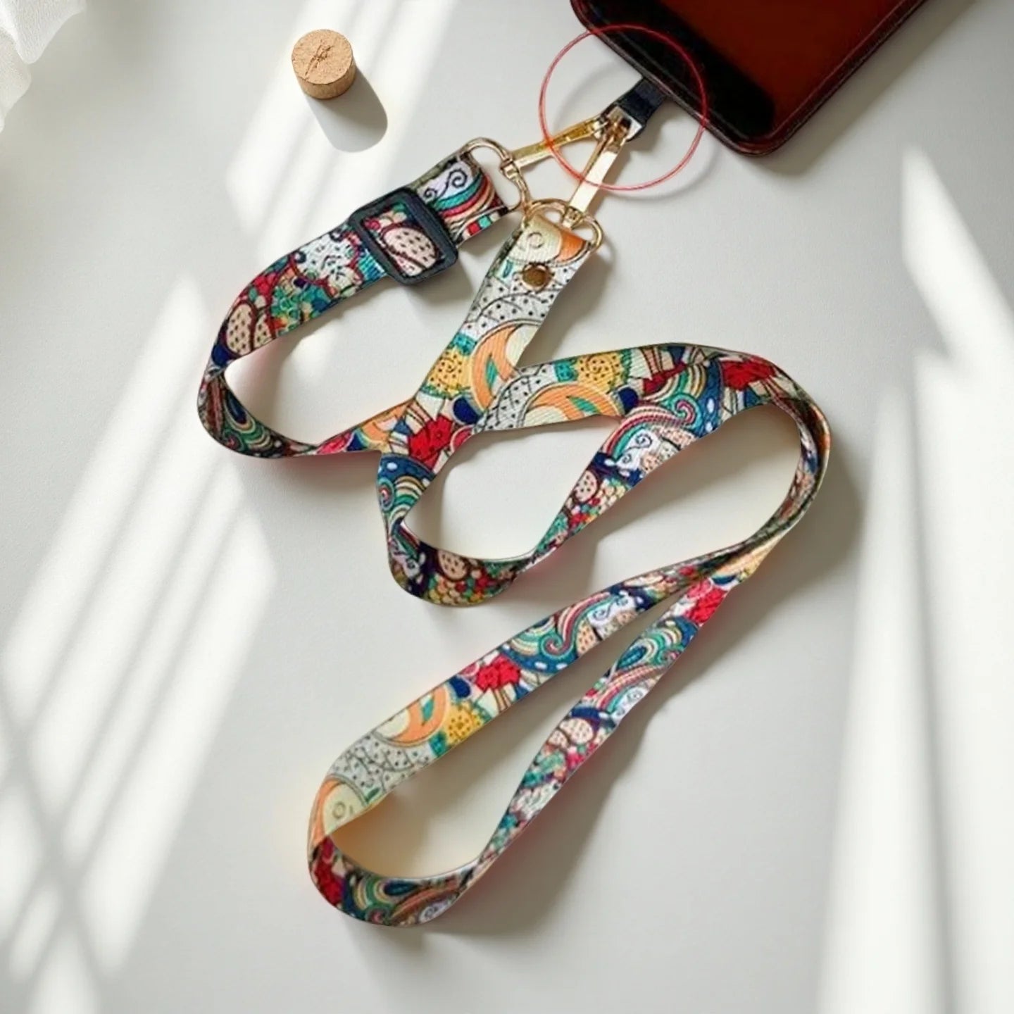 Tejesa  Mobile Phone Lanyard For Women – Stylish Messenger Strap Wth Geometric Patterns, Comfortable Neck Loop