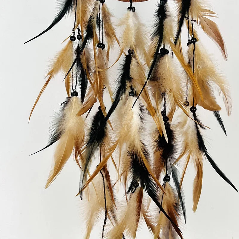 Hemasa Dream Catcher Feather Wind Chime Hand Woven Crafts Outdoor Garden Bedroom Hanging Ornaments Birthday Christmas Gifts Home Decor
