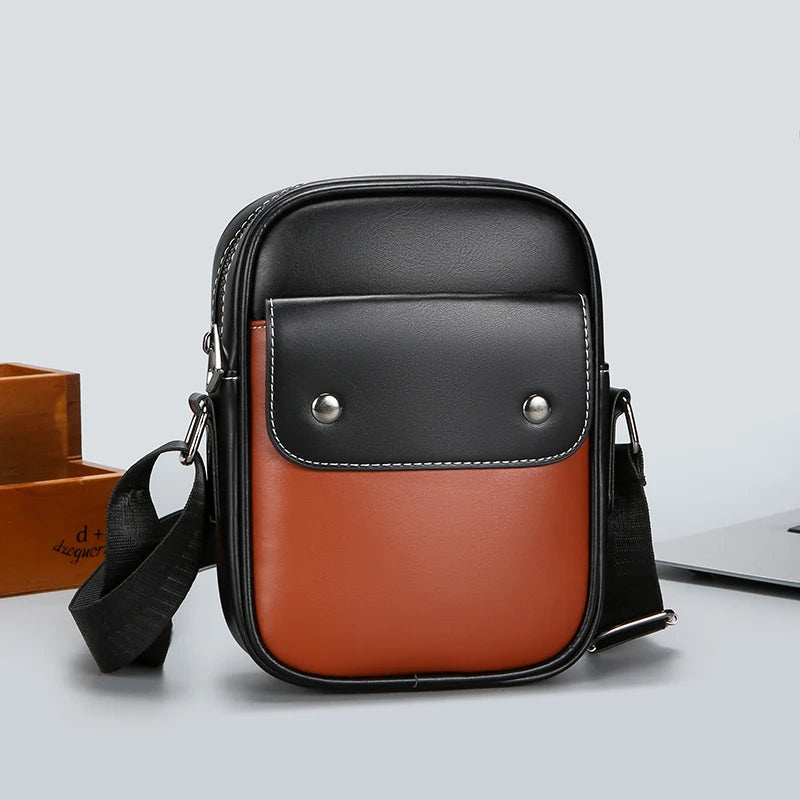 Tejesa Soft PU Leather Men Small Shoulder Bag Fashion Casual Male Mini Handbag Pretty Style Male Shopping Phone Bag