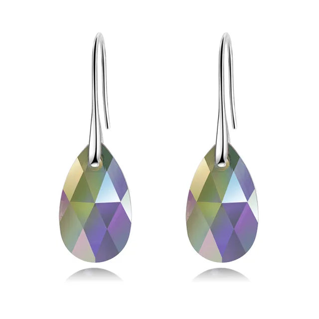 Classic Silver Color Korean Pear-shaped Drop Earrings Original Crystals from Austria Jewelry for Women Big Pendant Pendientes