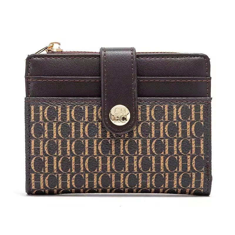 Tejesa Square Design Card Case Fashion Button Classic Folding Money Clip Compact Lightweight wallet