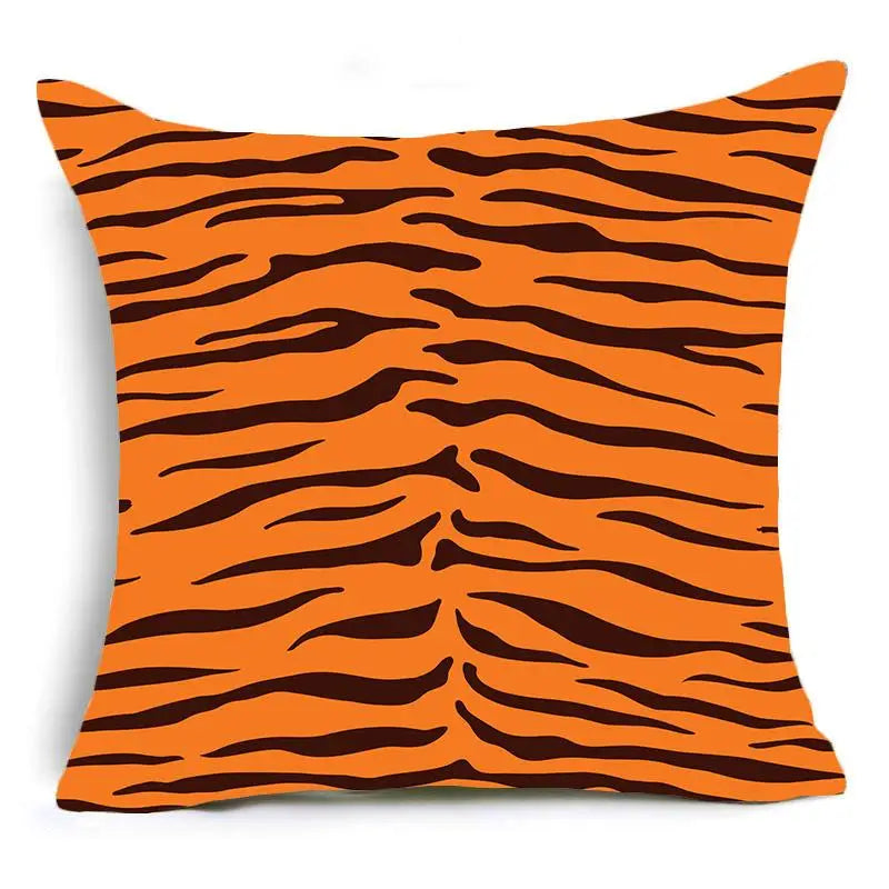 Hemasa  Animal Print Throw Pillow Case /Leopard Tiger Zebra Cow Snake Cushion Covers for Home Sofa Chair Decorative Pillowcases