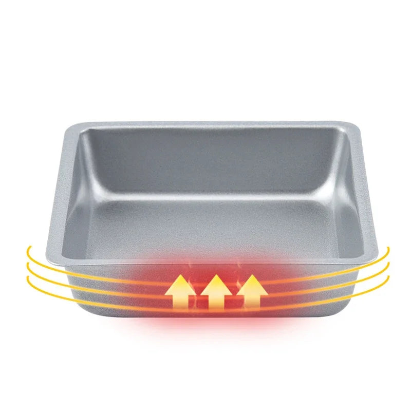 Tejesa 4/6Pcs Square Mini Cake Mold Nonstick Bread Pizza Baking Tray 4 Inch Carbon Steel Cake Pan Baking Dish Mold Bakeware For Kitchen