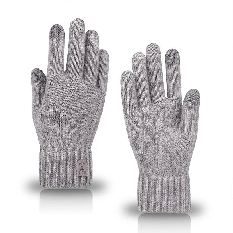 Hemasa  men's warm gloves/ winter  fleece gloves cold warm wool knitted gloves