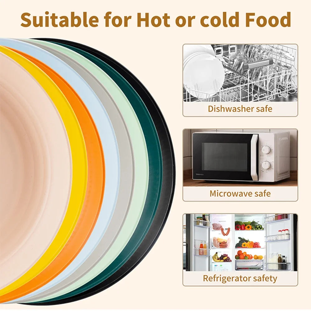 Wheat Straw Cutlery Set 4Pcs/Set Bowl Cup Dish Set Portable Tableware Set Dinnerware Kits for Picnic Camping