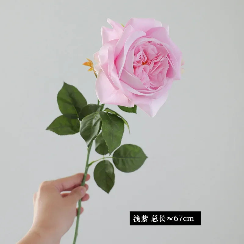 5Pc High-quality Moisturizing Rose Artificial Flowers Real Touch Rose Bridal Bouquet Wedding Decor Indoor Home Party Table Flore