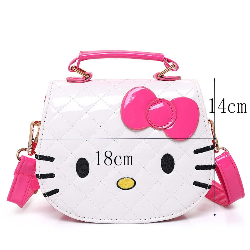 Hello Kitty Purses and Handbags Square Type PU Small Square Bag Lipstick Bag Sanrio Satchels Women Bags Makeup Case Kawaii Purse