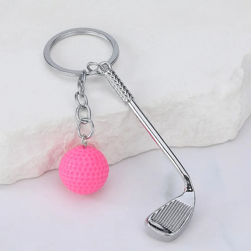 Tejesa Mini Golf Ball Pendant Keychain Cute Sport Keyring Key Chain Gifts for Teenager