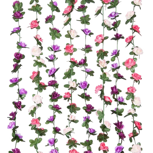 Hemasa 2.5m   4Pcs Artificial Flower Rose Vines Leaves Ivy Christmas Garland Diy Home Garden Wedding Decoration Silk Flowers