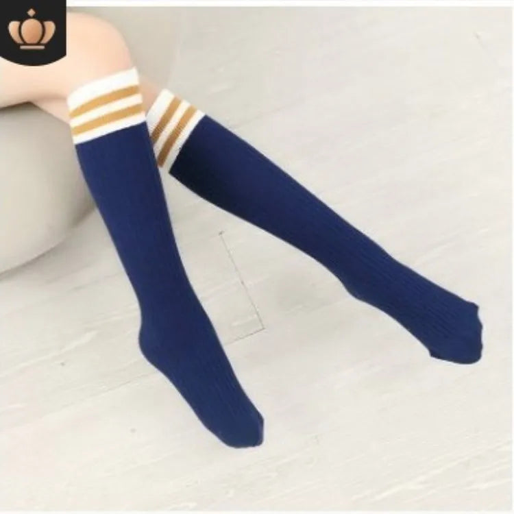 3pairs/lot Socks Girls' School Uniform Knee-High Sock Cotton Stocking 3-13years Old Women Striped Sock Youth Athletic Sports