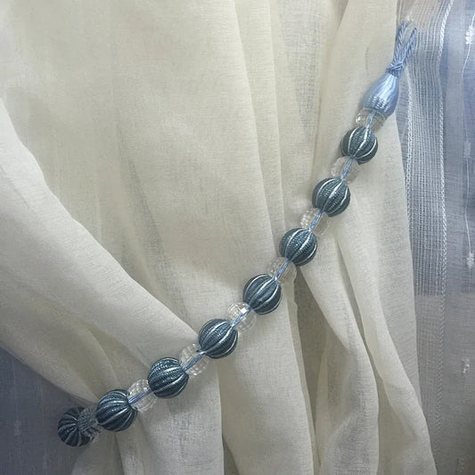 2Pcs Decorative Beaded Curtain Tiebacks Curtain Hanging Ball Buckle Tie Back Holdback Room Curtain Accessories Home Decor