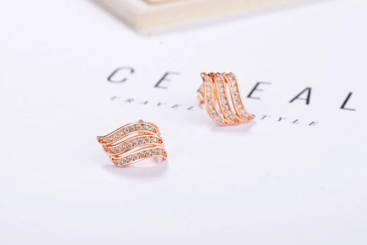 925 Sterling Silver Hollow Earrings Luxury Feather Fairy Wings Stud Earrings For Women Fine Jewelry Free Shipping