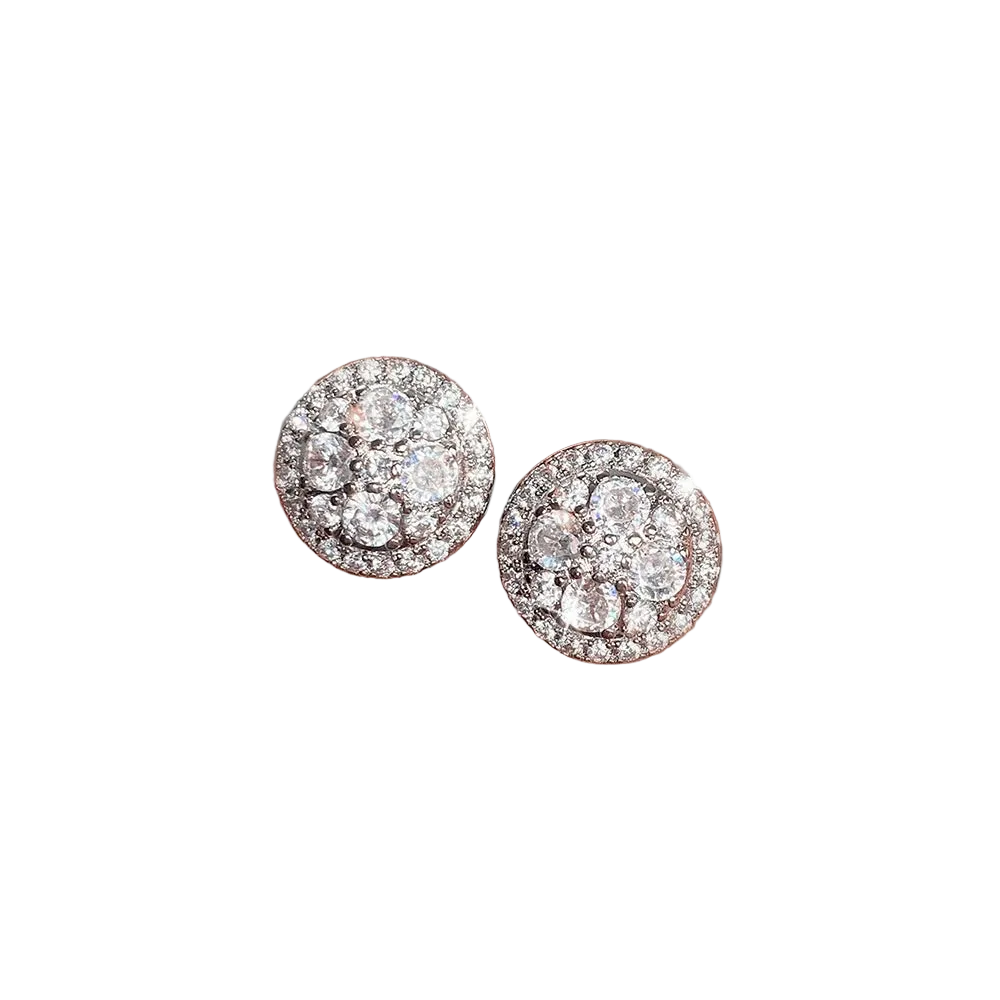 Tejesa Huitan Simple Versatile Women's Cubic Zirconia Stud Earrings Silver Color High Quality Ear Accessory Daily Wear Wedding Jewelry