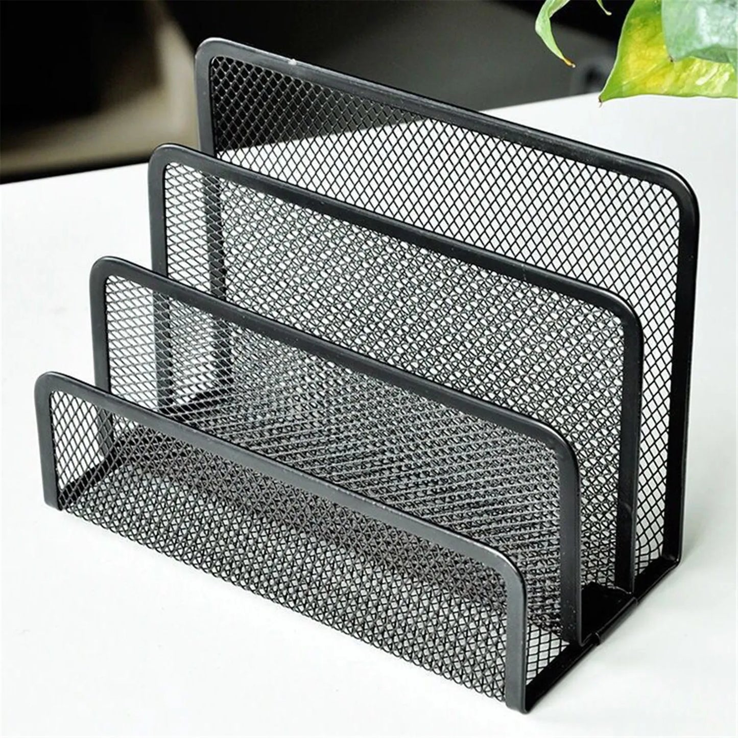 Three-layer Metal Iron Mesh Holder for Magazine Document Papers Trays Notebook Stand Rack Desk File Book Rack Organizer Office