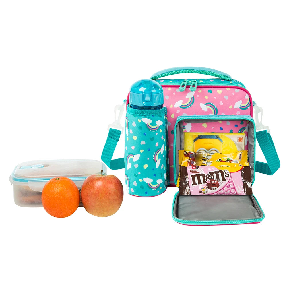 Tejesa  Lunch Bags for Children Unicorn Insulated Lunch Tote Bag for Boys Girls Adjustable Shoulder Strap Durable Handle Bottle Pocket