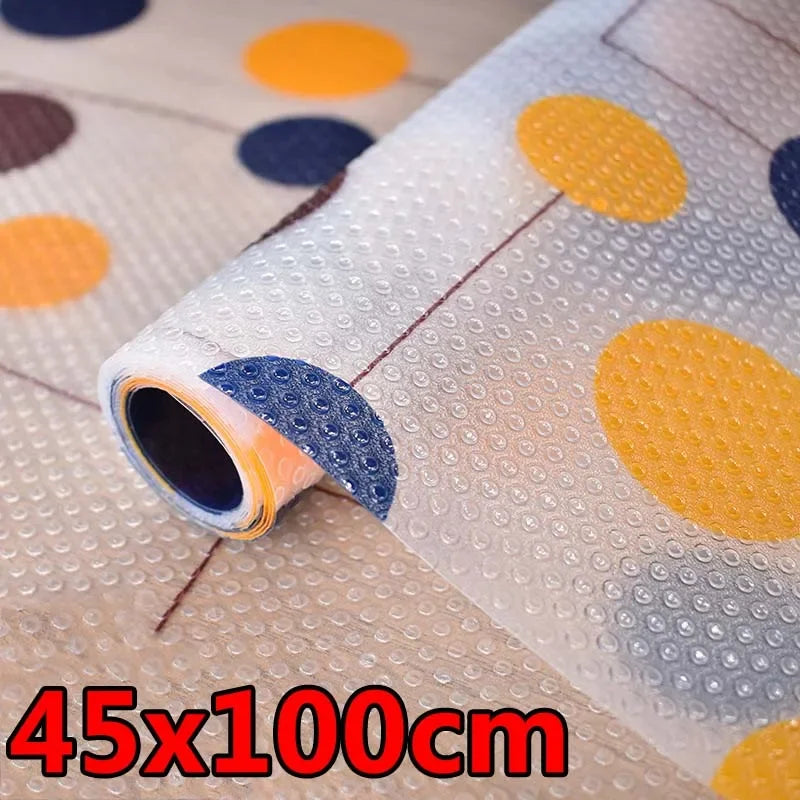 1Roll Reusable Cabinet Mat 45x100cm Non-slip Refrigerator Mat Oil-proof Waterproof Drawer Mats Shoe Pad