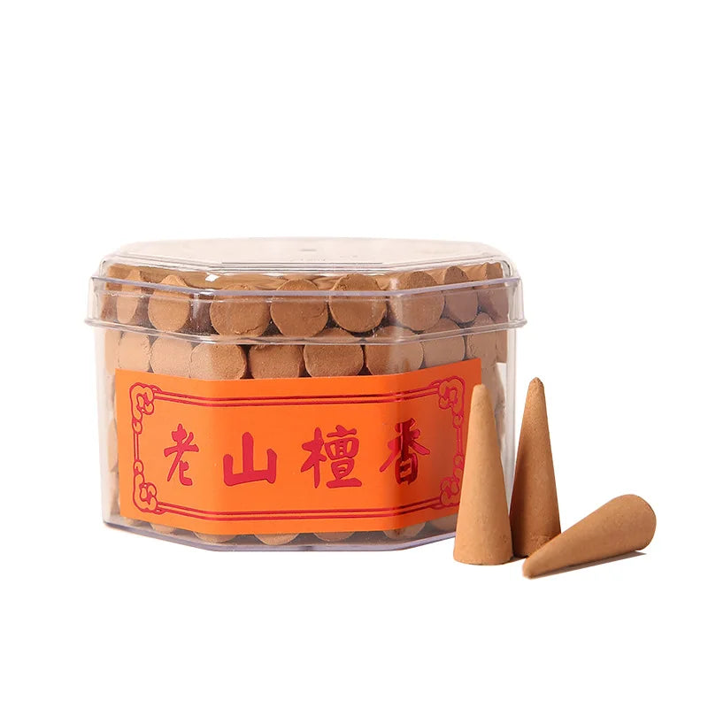 Hemasa 100pcs/box Sandalwood Incense Cone Room Air Freshener Aroma Rich Home Cone Tower Incense