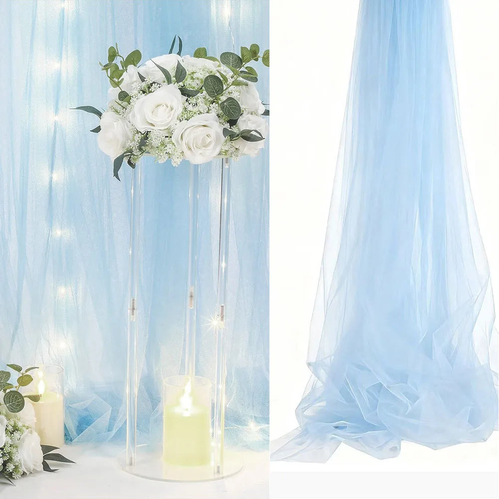 75cm X 6M White Wedding Tulle Arch Draping Fabric Backdrop 28.7" X 20FT Sheer Drapes Fabric for Wedding Ceremony Birthday Party