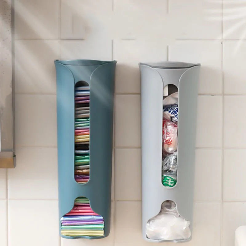 Wall Hanging Garbage Bag Storage Box Kitchen Plastic Bag Holder Organizer Bathroom Trash Bag Bucket Dispenser Kitchen Accessory