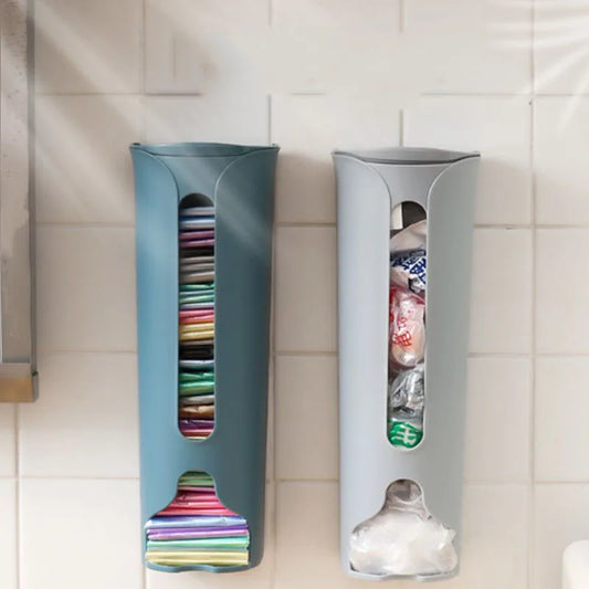 Wall Hanging Garbage Bag Storage Box Kitchen Plastic Bag Holder Organizer Bathroom Trash Bag Bucket Dispenser Kitchen Accessory