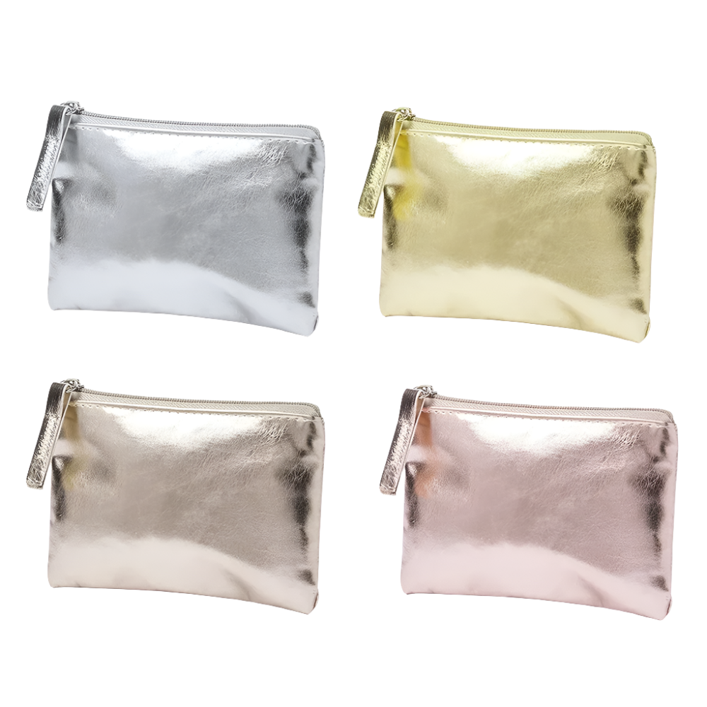 Hemasa Mini PU Leather Wallet Coin Purse Key Bag Key Holder Pocket Storage Bag Transparent Zipper Waterproof Portable Thin Coin Pouch