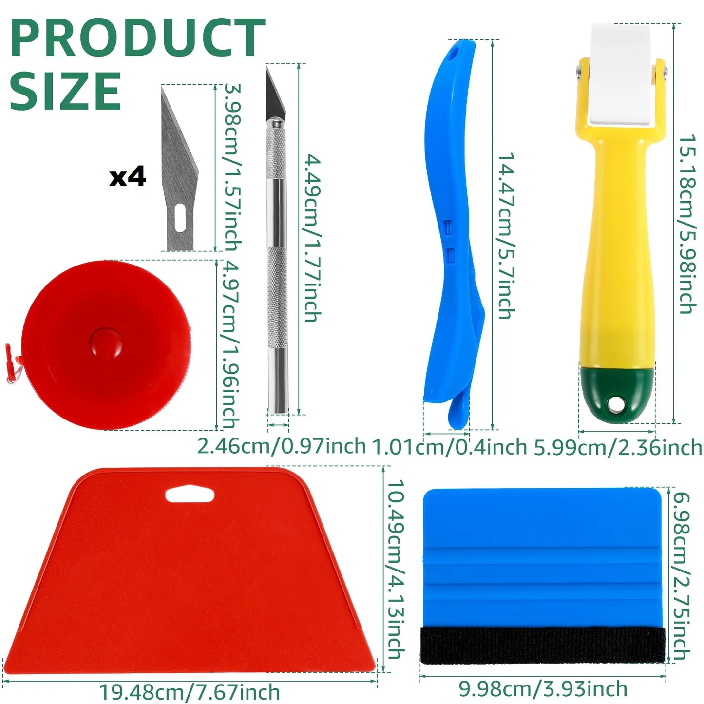 Tejesa 13/7pc Wallpaper Smoothing Tool Kit Applying Wallpaper Scraper Tint Film Installation Carving Gadget for Peel Sticke Wallpaper