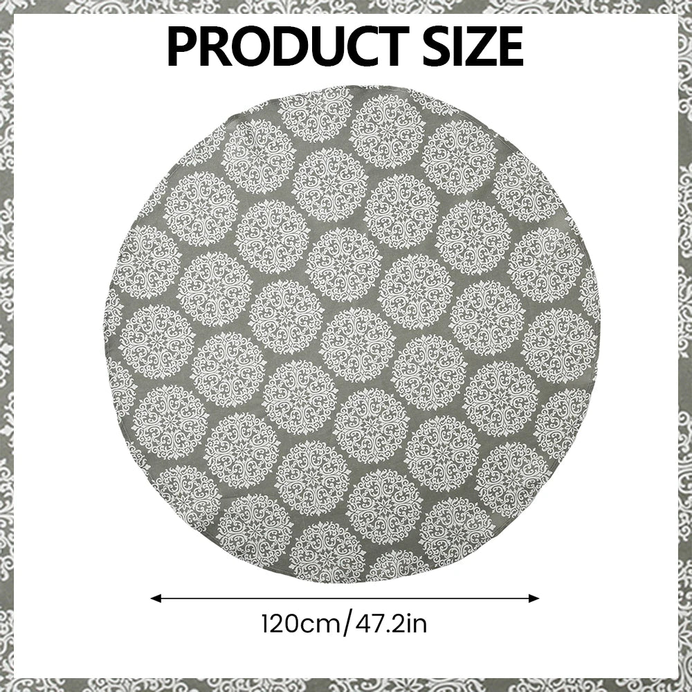 Round Tablecloth 47/59/39 Inch Linen Dining Room Table Cover Washable Table Cloth Decorative Table Cover for Indoor and Outdoor