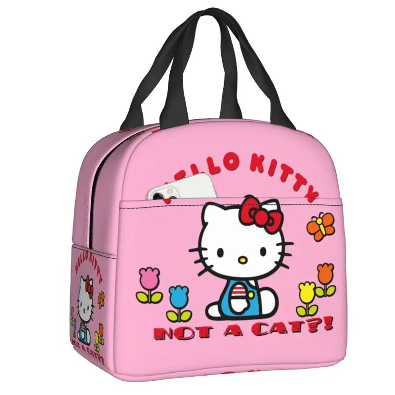 Hemasa  Hello Kitty Cat Lunch Bag Leakproof Cooler Thermal Insulated Bento Box For Women Kids Picnic Travel Food Tote Bags