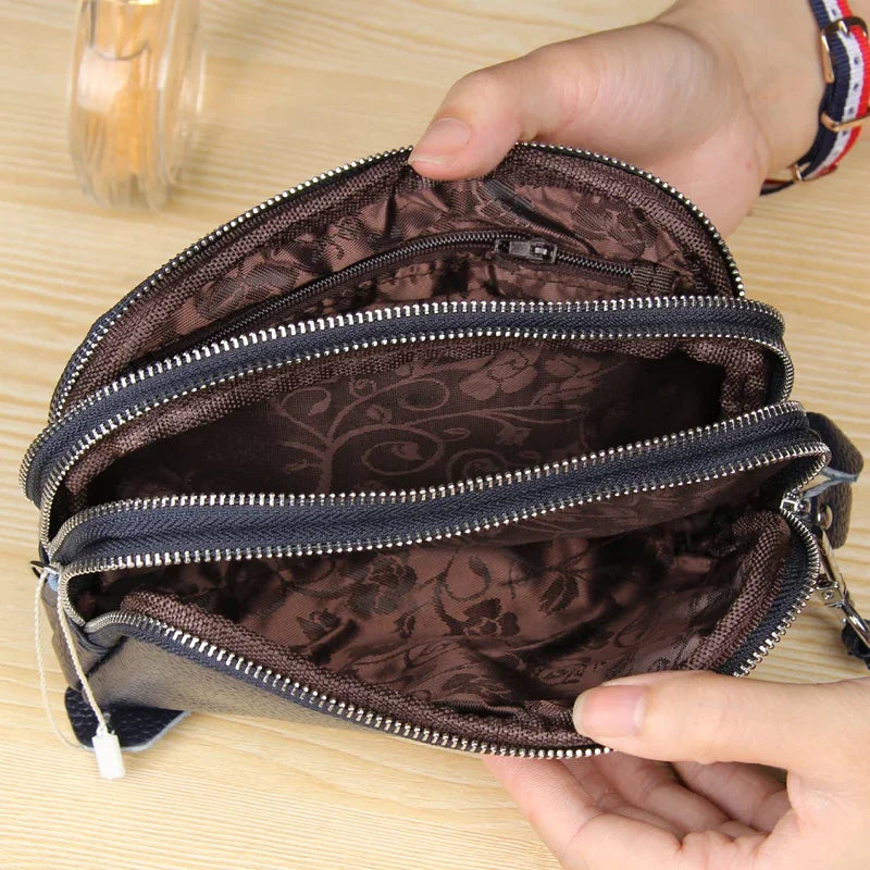 Hemasa   Leather Long Wallet   3-Layer Zipper Purse Bag Large Capacity Wristlet Clutch Wallets /Phone Bag /Money Purses