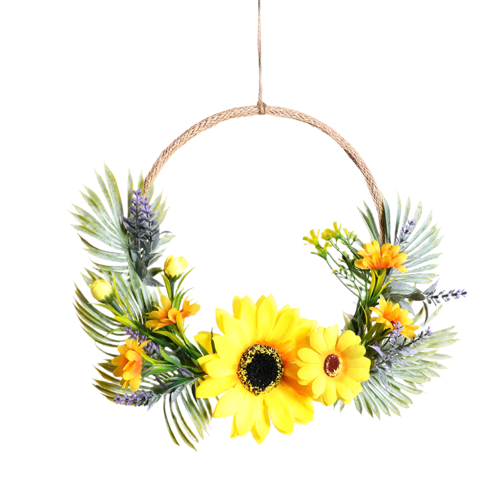 Hemasa Artificial Wreath Flower Garlands Spring Wreath Weeding Decorations Easter Wreath for Front Door Farmhouse /Wall Decor /Home Decor