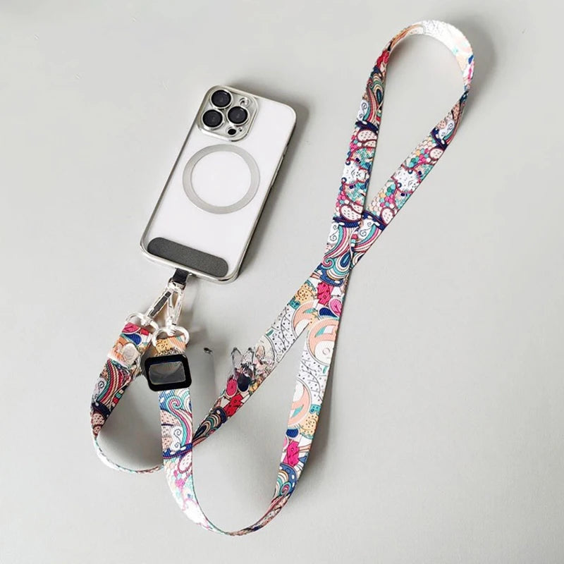 Universal Mobile Phone Lanyard, Adjustable, Neck & Crossbody Strap, Includes Anti-Loss Cable & Case Key Gasket