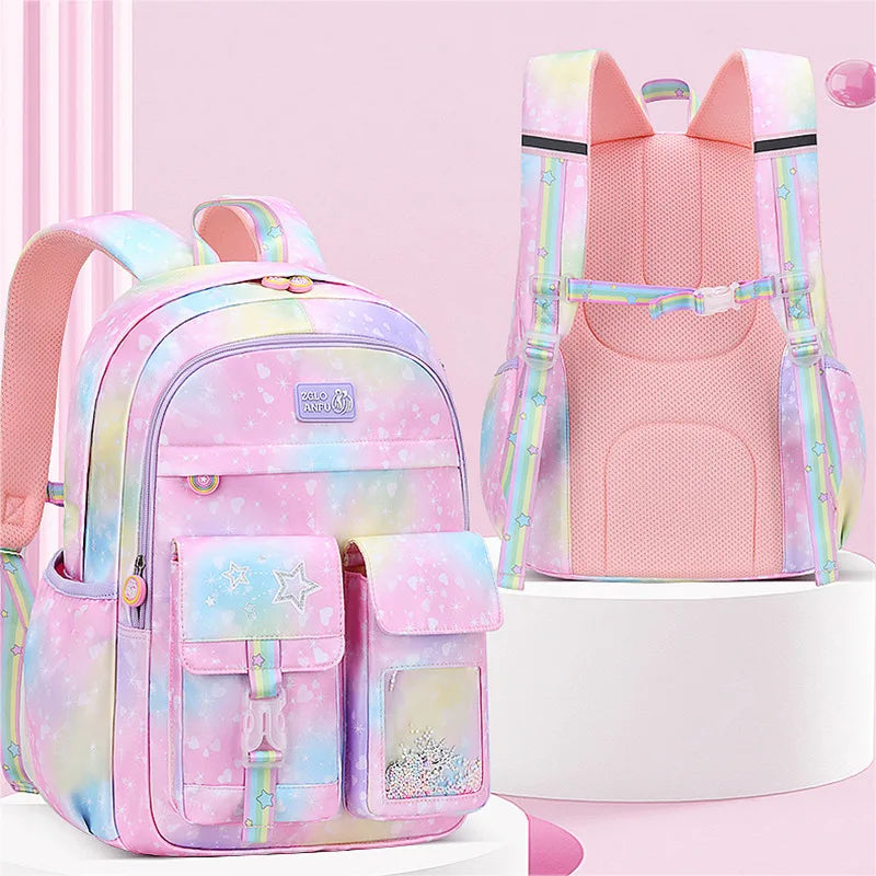 Cute Children School Backpack For Girls Waterproof School Bag Princess Students Backpack Teenager Schoolbag