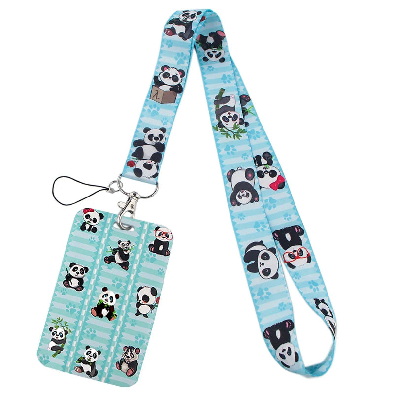 Tejesa  panda Lanyard Badge Holder ID Card /Lanyards Cell Phone Rope Key Lanyard Neck Straps Keychain
