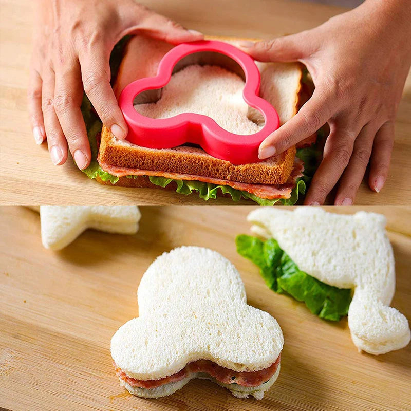 Hemasa Sandwich Cutters For Children Kids Heart Star Mickey Bread Toast Lunch Bento Box Food Cookie Sandwich Makers Molds