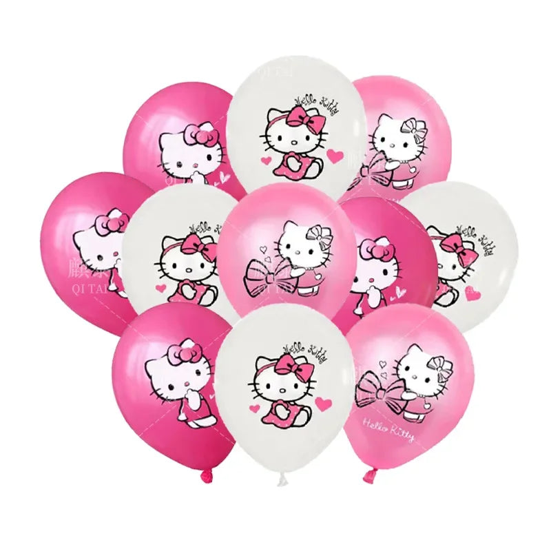 Hemasa Hello Kitty Party Balloon Set/ Children Birthday Partys Decorations Anime Latex Balloons Set Kids Gift