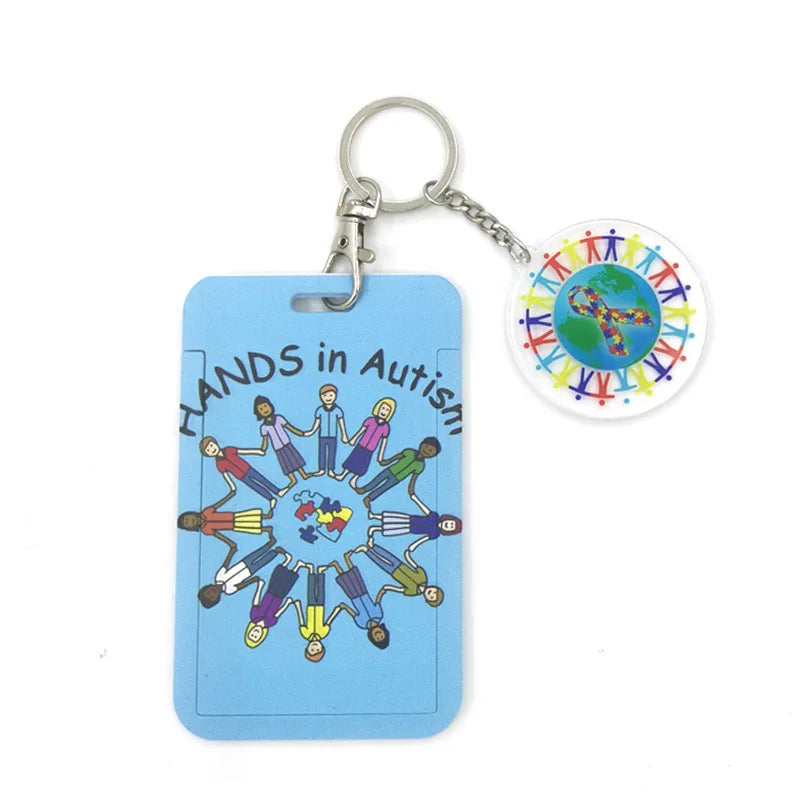 Autism Pattern Anime Lanyard Badge Holder ID Card Lanyards Mobile Phone Rope Key Lanyard Neck Straps Keychain Key Ring