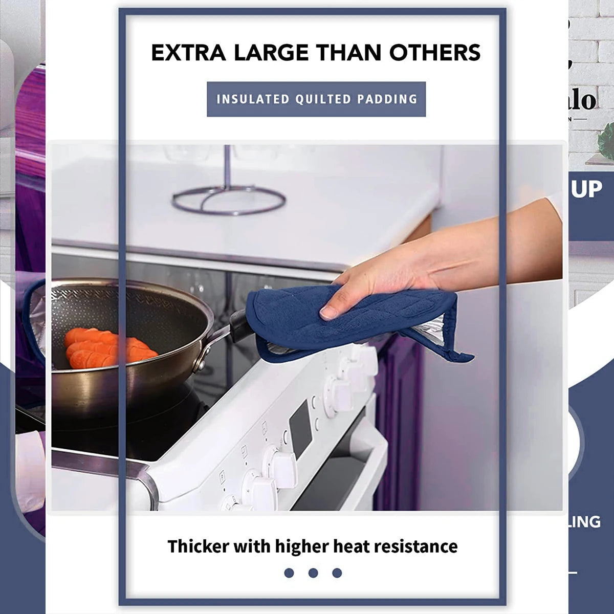 Tejesa 3Pcs Potholder Placemat Cotton Hot Pot Pad for Kitchen Rag Cooking Oven Bake Table Protecti Mat Thick Thermal Insulation Cover