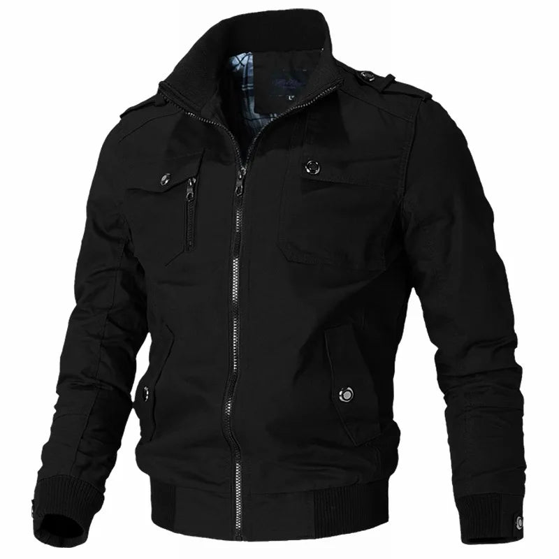 Hemasa Men's Jacket Casual Fashion Outer Jacket Men's Jacket / Stand Up Slim Military Bomber Jacket for men