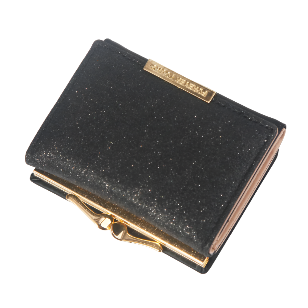 Hemasa Metal Buckle Ladies Bright Leather Fashion Purse,Women's Short Wallet, Small Shiny Leather Three Fold Leather Wallet