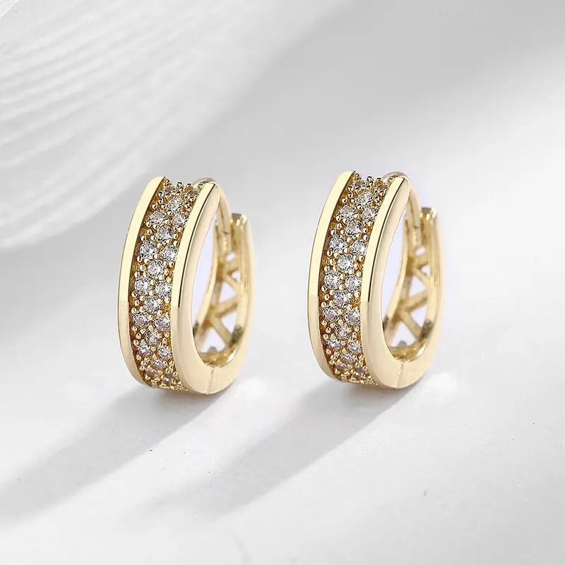 925 Sterling Silver Dainty Small Zircon Inlaid Round Circle Hoop Earrings for Women Silver Earrrings Jewelry