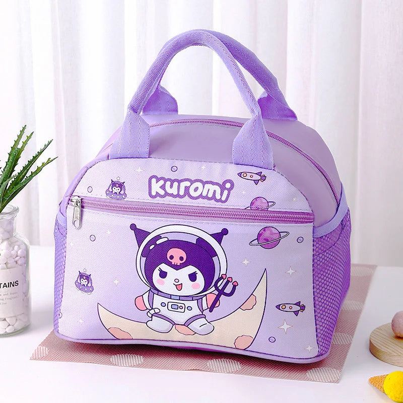 Cinnamoroll Kuromi Insulated Lunch Bag, Hello Kitty Sanrio Widened Aluminum Foil Material Bento Bag, Waterproof Oxford Fabric