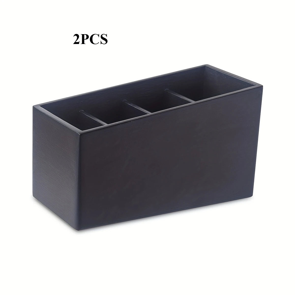 Wooden 4-Slot Remote Control Organizer Box - Desktop Storage for TV AC Remotes and Smartphones