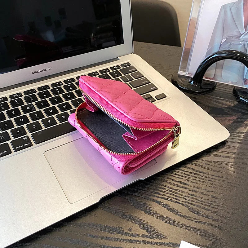 New Fashion Cute Ladies Three Fold Small Wallets Leisure Travel Coin Purses Women PU Leather Multi Card Wallet