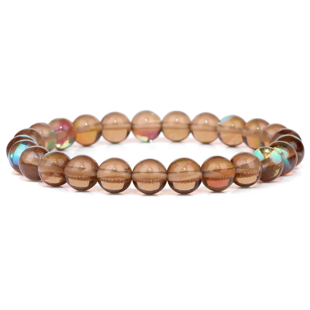 Tejesa Blue Flash Stone Bracelets For Men Crystal Glass Moonstone Couple Bracelets For Women Cat Eye Chalcedony Opal Handmade Bangles