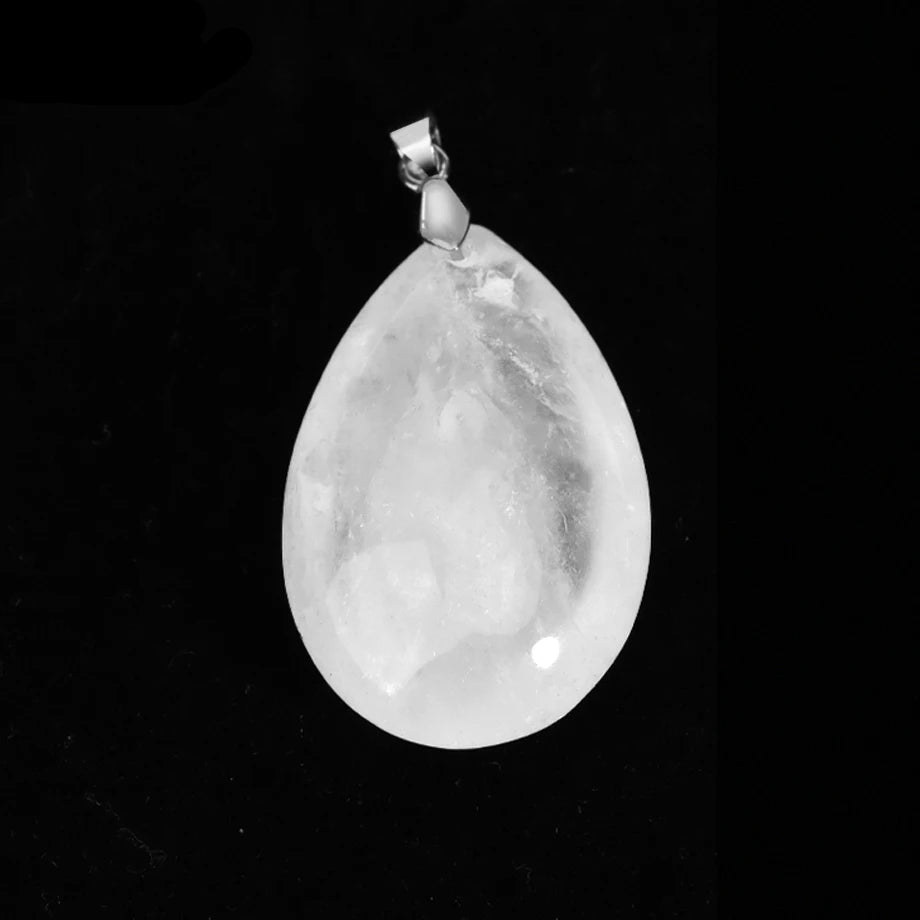 Hemasa Natural Stone Necklace for Women /Water Drop Pendant Healing Tiger Eye Amethysts Crystal Pendants Necklaces H351