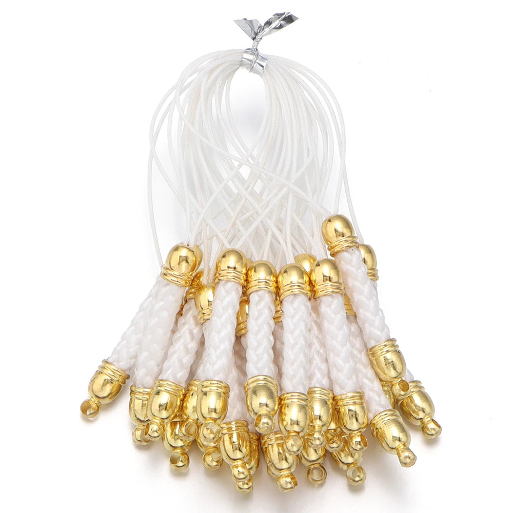 Tejesac 10pcs/Lot 13 Colors Lanyard Lariat Straps with Gold Color Clasp/ Keychain Hooks Rope Bags Charms