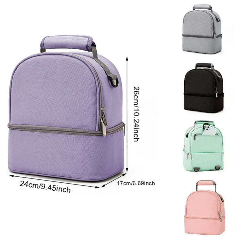 Hemasa Lunch Bag Food Thermal Box Waterproof Office Cooler Lunchbox with Shoulder Strap Insulated Case