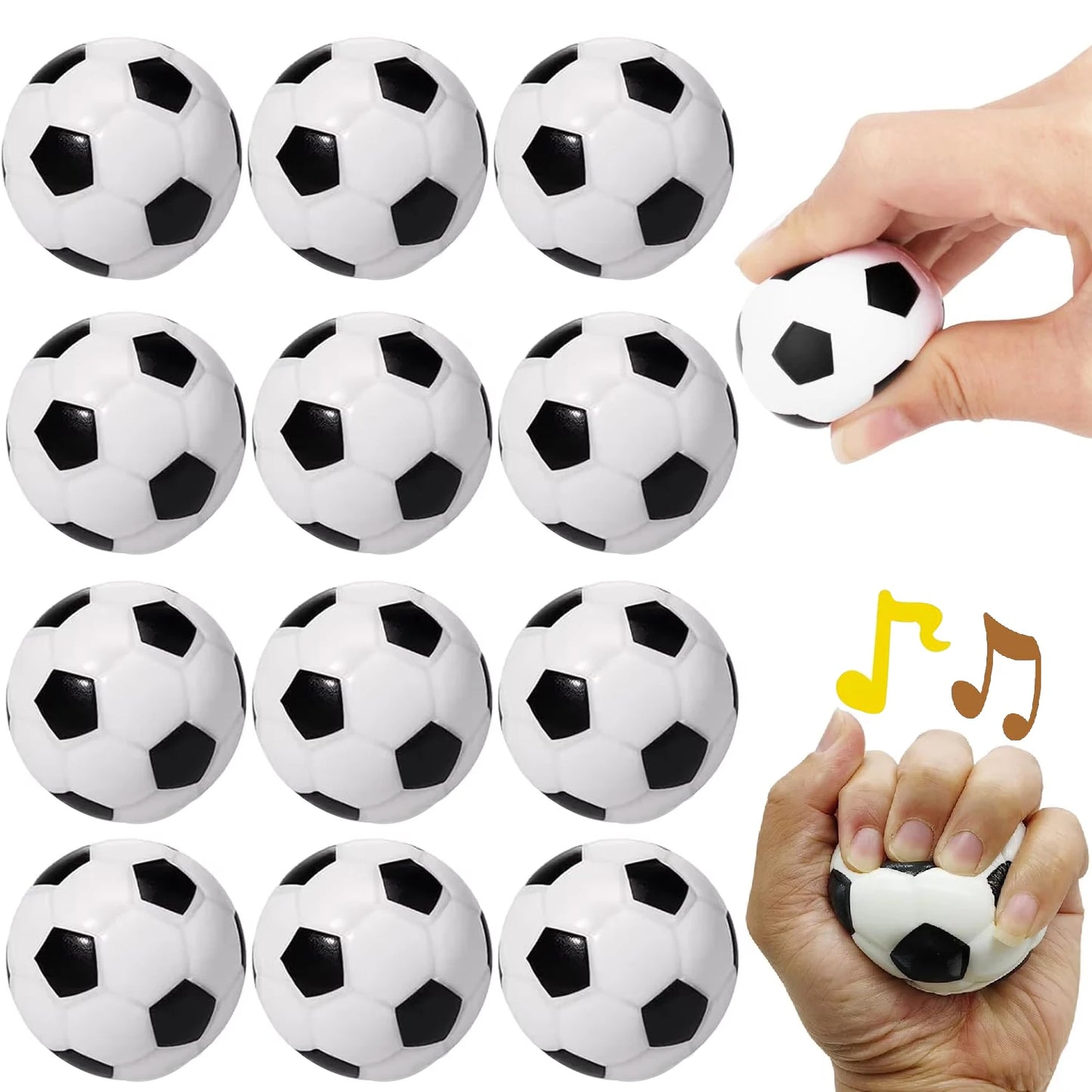 6/50Pcs Squeeze Soccer Ball Toys Sports Theme Birthday Party Favors Rubber Football Gift Cake Decor Goodie Bag Pinata Filler
